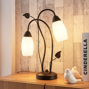 B-Ware Lindby Led Tischlampe Stefania 2 Fl. Tischlampe Dekolampe Dekoleuchte Schwarz