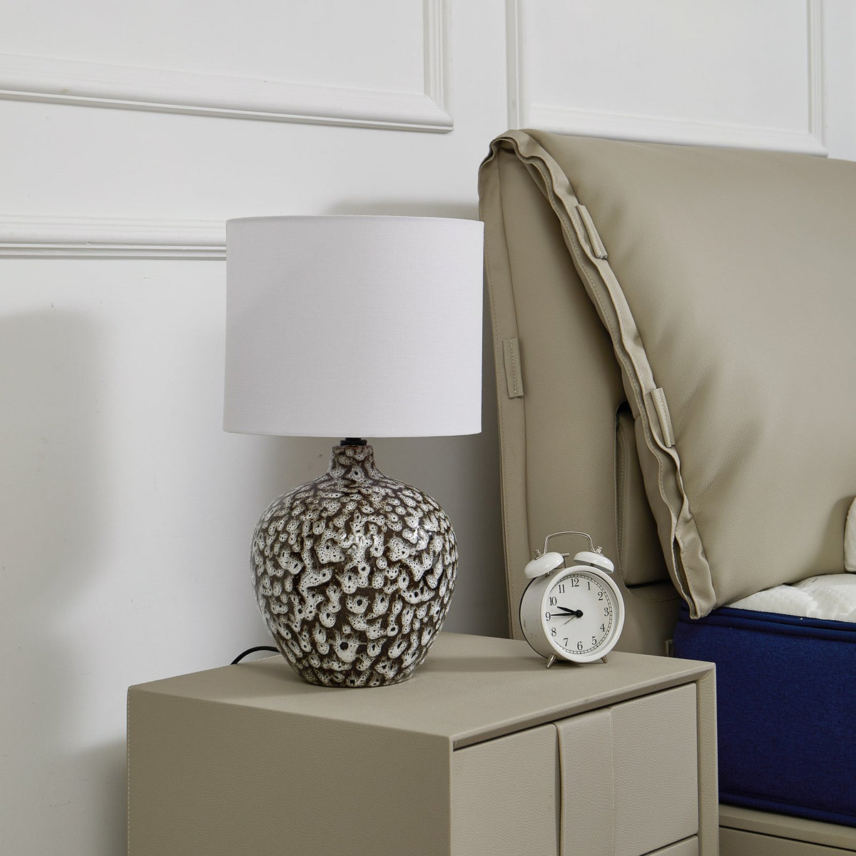 Lindby Tischleuchte Lampe Thalassia schwarz weiß Ø 26cm Keramik680 - 4251911774641