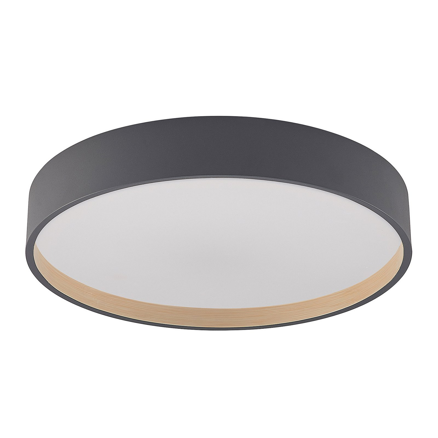 B-Ware Lindby Deckenleuchte Deckenlampe Led Rund Todor Anthrazit Holz Wohnzimmer F579