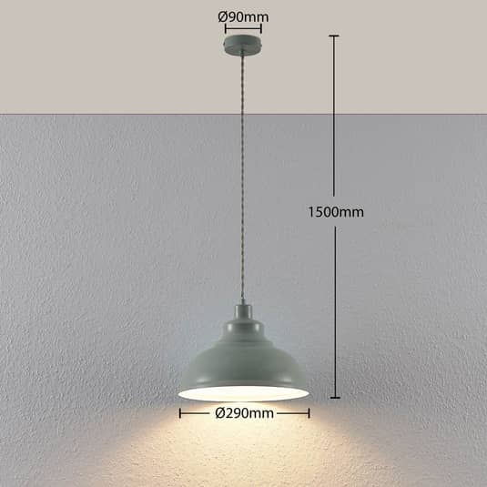 Lindby Vintage Pendelleuchte Albertine Metall Hellblau Deckenlampe Hängeleuchte B-Ware - 8502193114884
