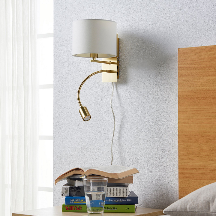 Lindby Florens Wandleuchte Wandlampe Wand Lampe Leuchte Messing Matt 230 V E14   B-Ware - 4251096521337