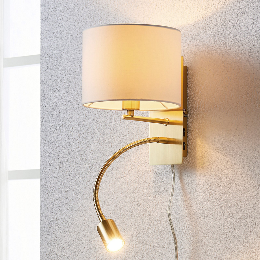 Lindby Florens Wandleuchte Wandlampe Wand Lampe Leuchte Messing Matt 230 V E14   B-Ware - 4251096521337