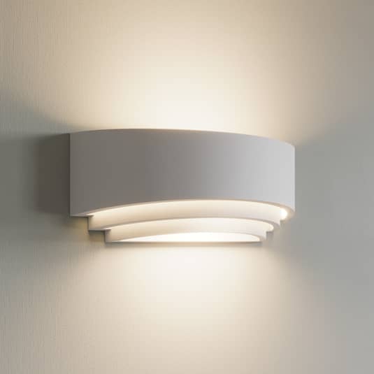 Lindby Wandleuchte Lucien Wandlampe Lampe Leuchte Wohnzimmer Flur Gipslampe weiß - 4251096562644