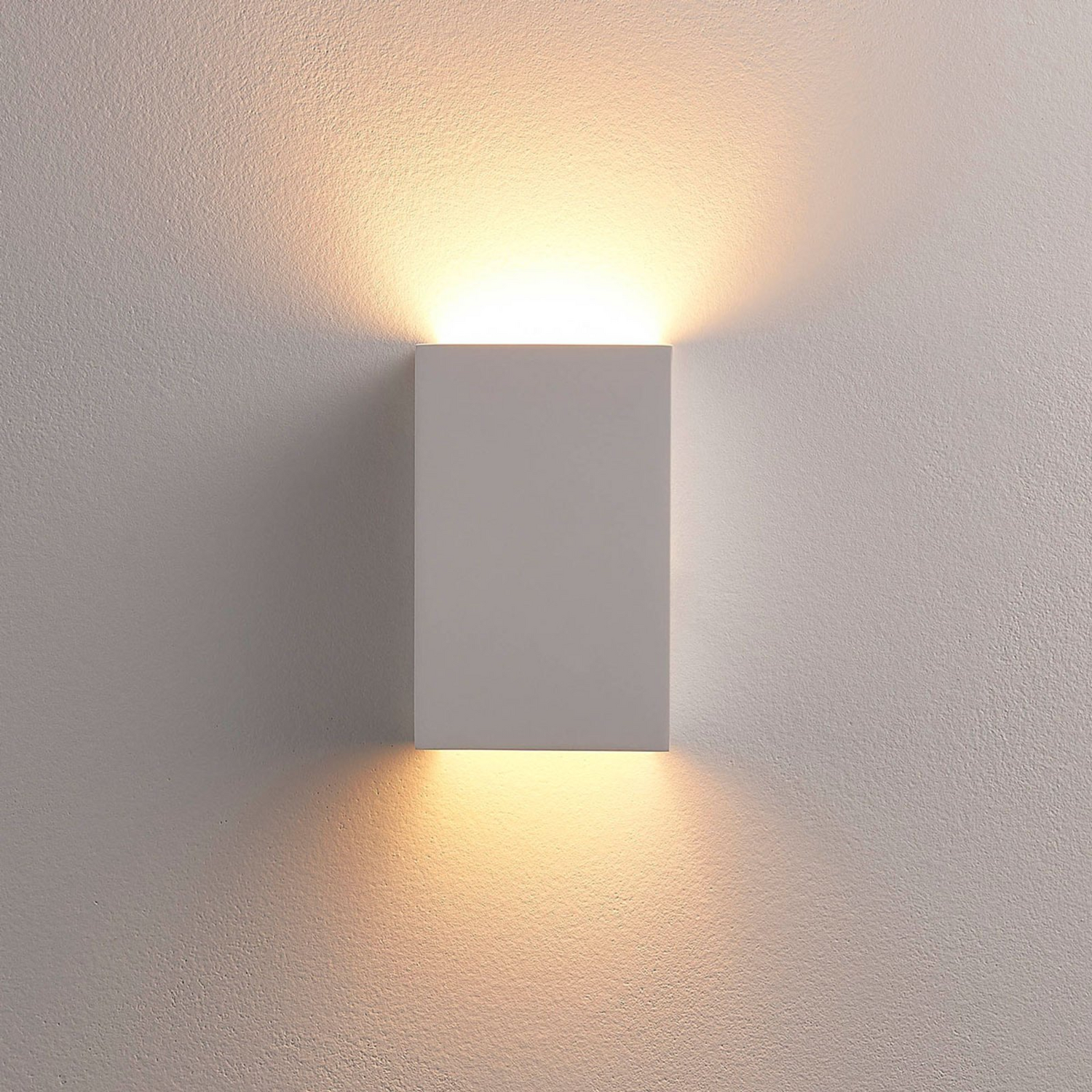 B-Ware Lindby Wandlampe Leuchte Colja Gips Eckig Weiß Höhe 16 Cm 327