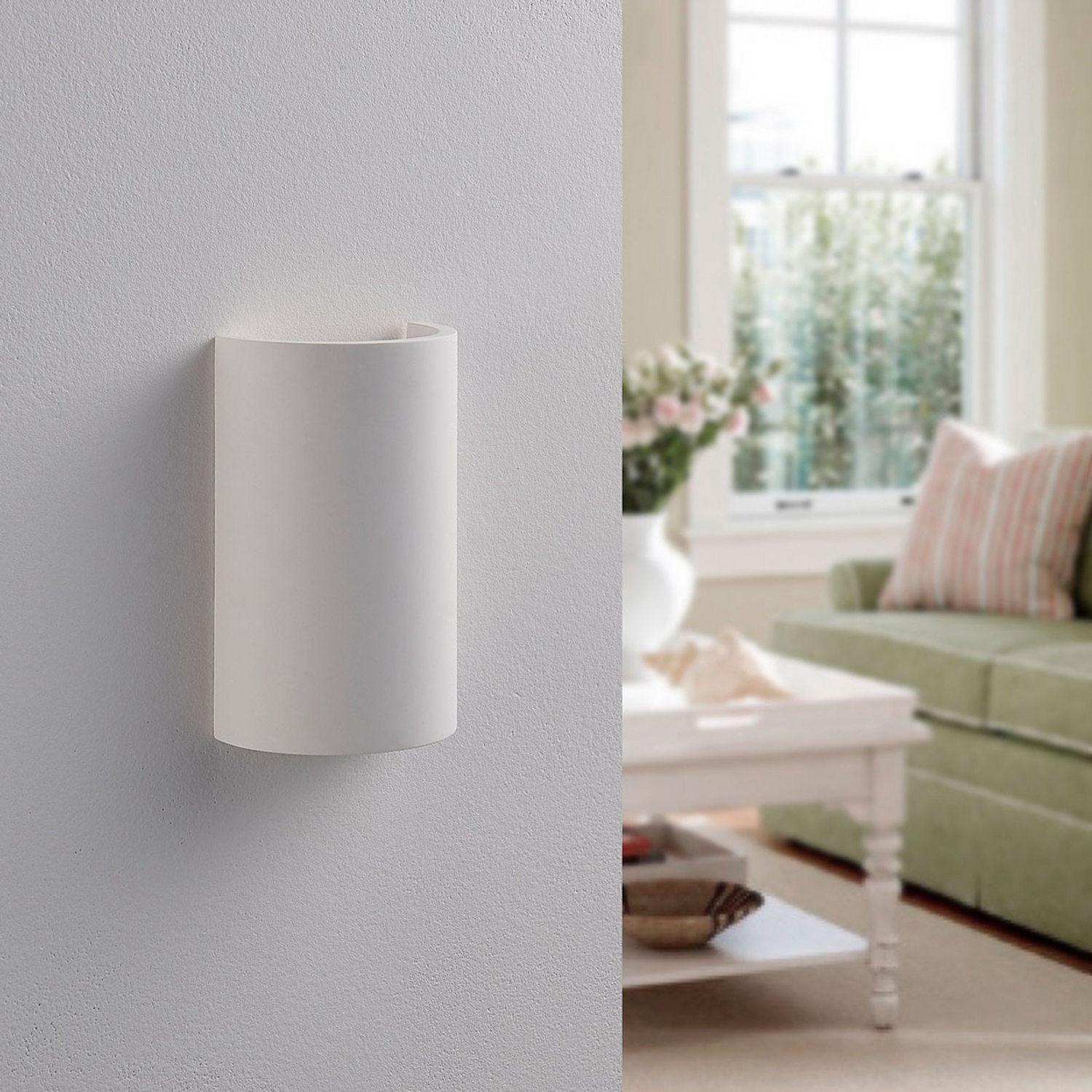 B-Ware Lindby Colja Gipswandleuchte Wandleuchte Wandlampe Wandlicht Lampe Weiß Halbrund - 4251096533637