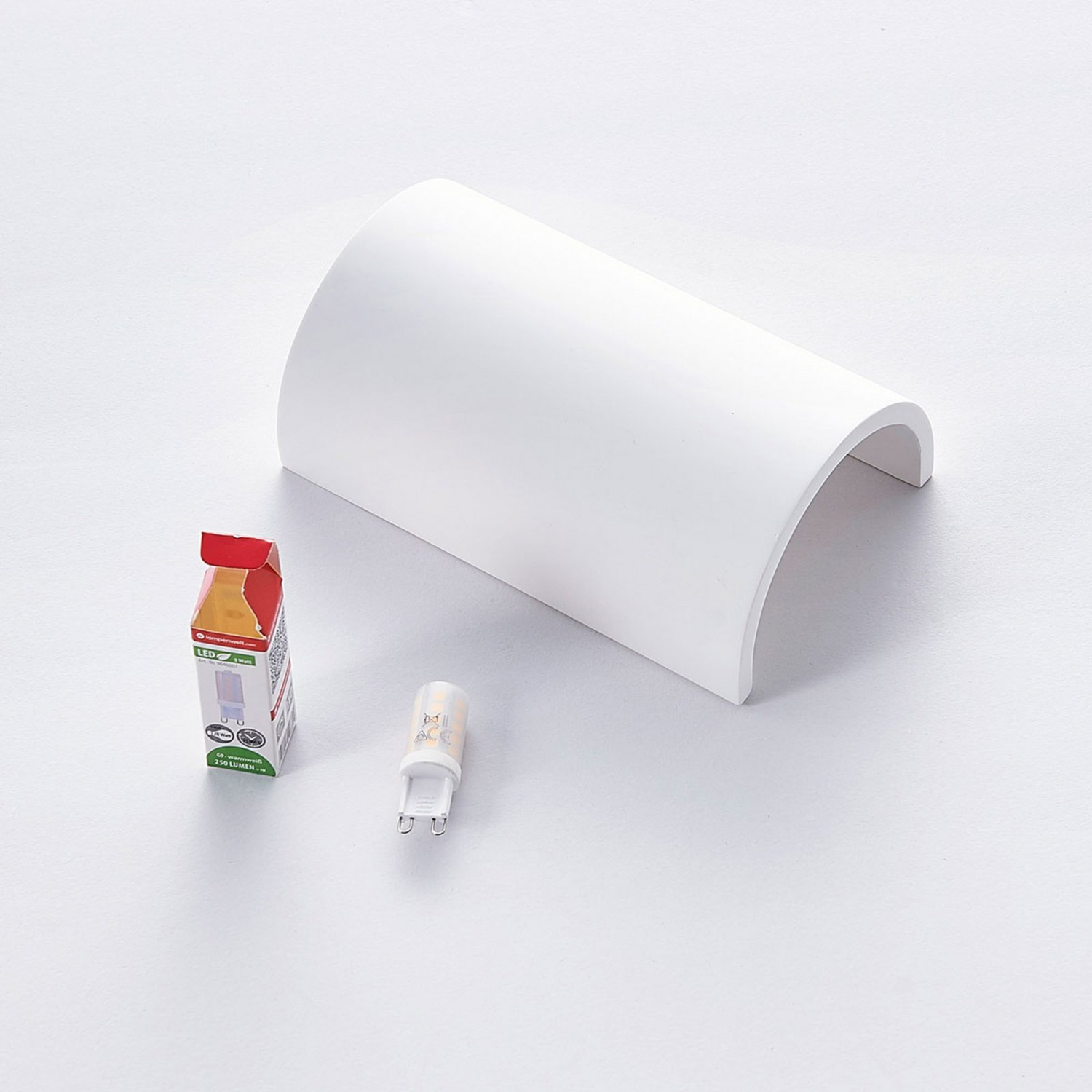 B-Ware Lindby Colja Gipswandleuchte Wandleuchte Wandlampe Wandlicht Lampe Weiß Halbrund - 4251096533637