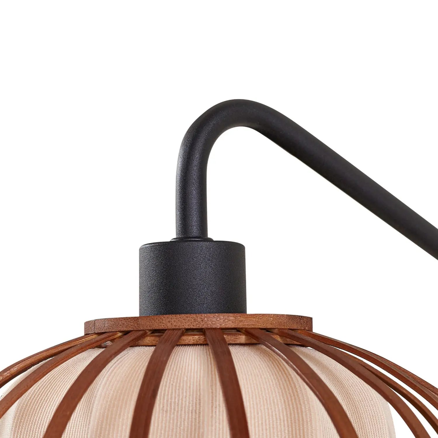 B-Ware Lindby Wandleuchte Wandlampe Davella Bambus Textil Schwarz Holz E14 Led ø 26 Cm - 4255830903458