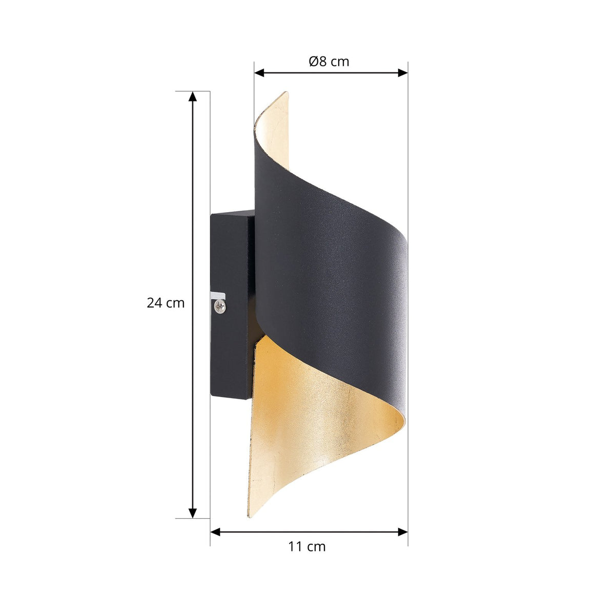 Lindby Wandleuchte Wandlampe Desirio schwarz gold Metall Beleuchtung Wohnzim4 - 4251096559057