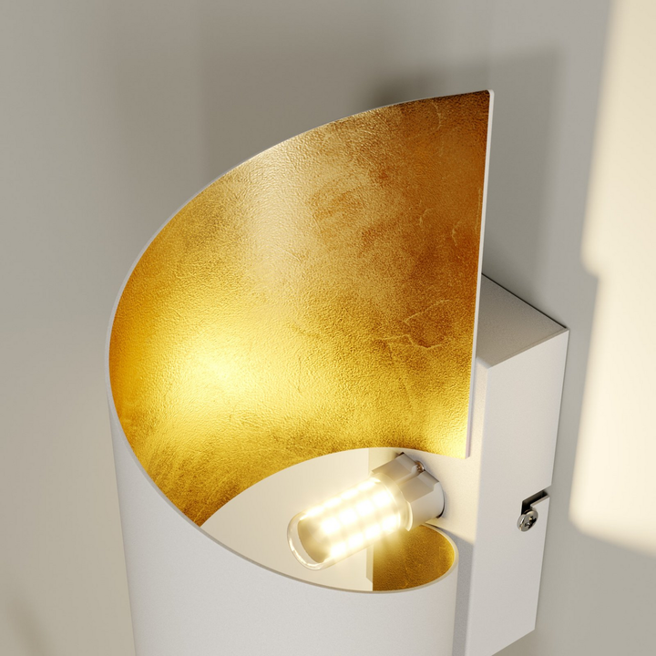 Lindby Metall Led Wandleuchte Desirio Leuchte Wandlampe Flurleuchte G9 Weiß Gold B-Ware - 4251096559071