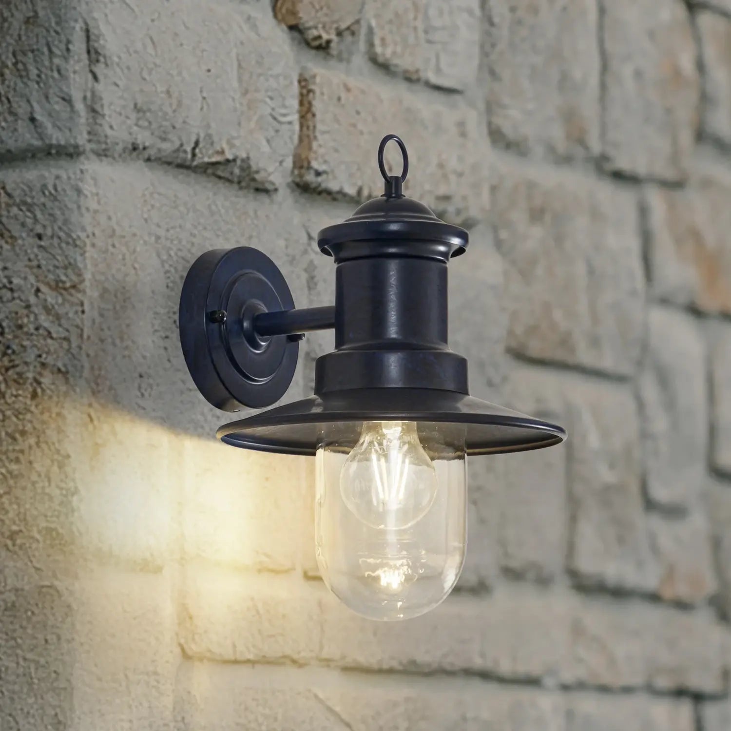 B-Ware Lindby Wandleuchte Lampe Eloretta Stahl Schwarz Glas Außenleuchte E27 Led Ip44 - 4255830909054
