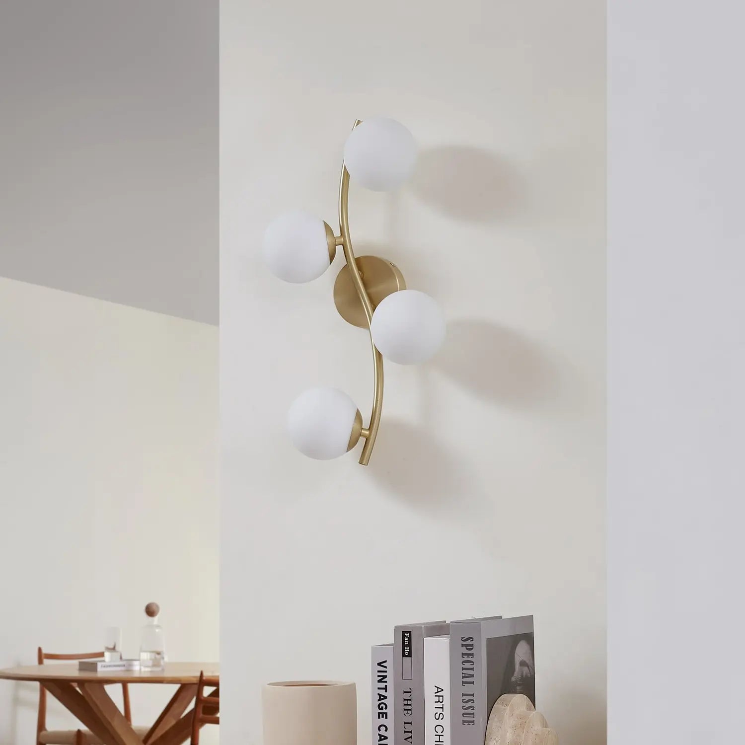 B-Ware Lindby Wandleuchte Wandlampe Josiana Glas Kugel Messing Beleuchtung Wohnraum - 4255830903489