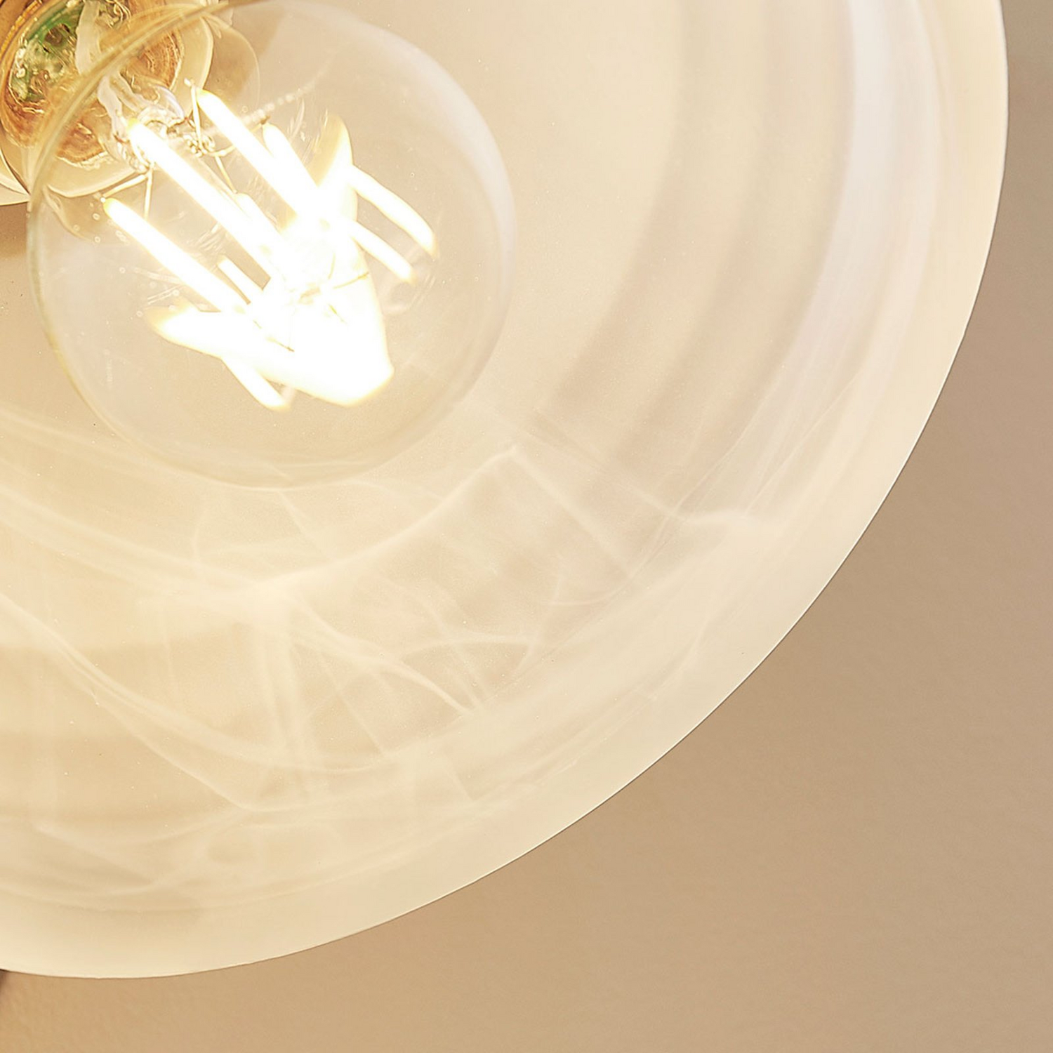 B-Ware Lindby Gebogene Wandleuchte Mialina Wandleuchte E27 Messing Weiß Siehe Text/Foto - 4251096507515