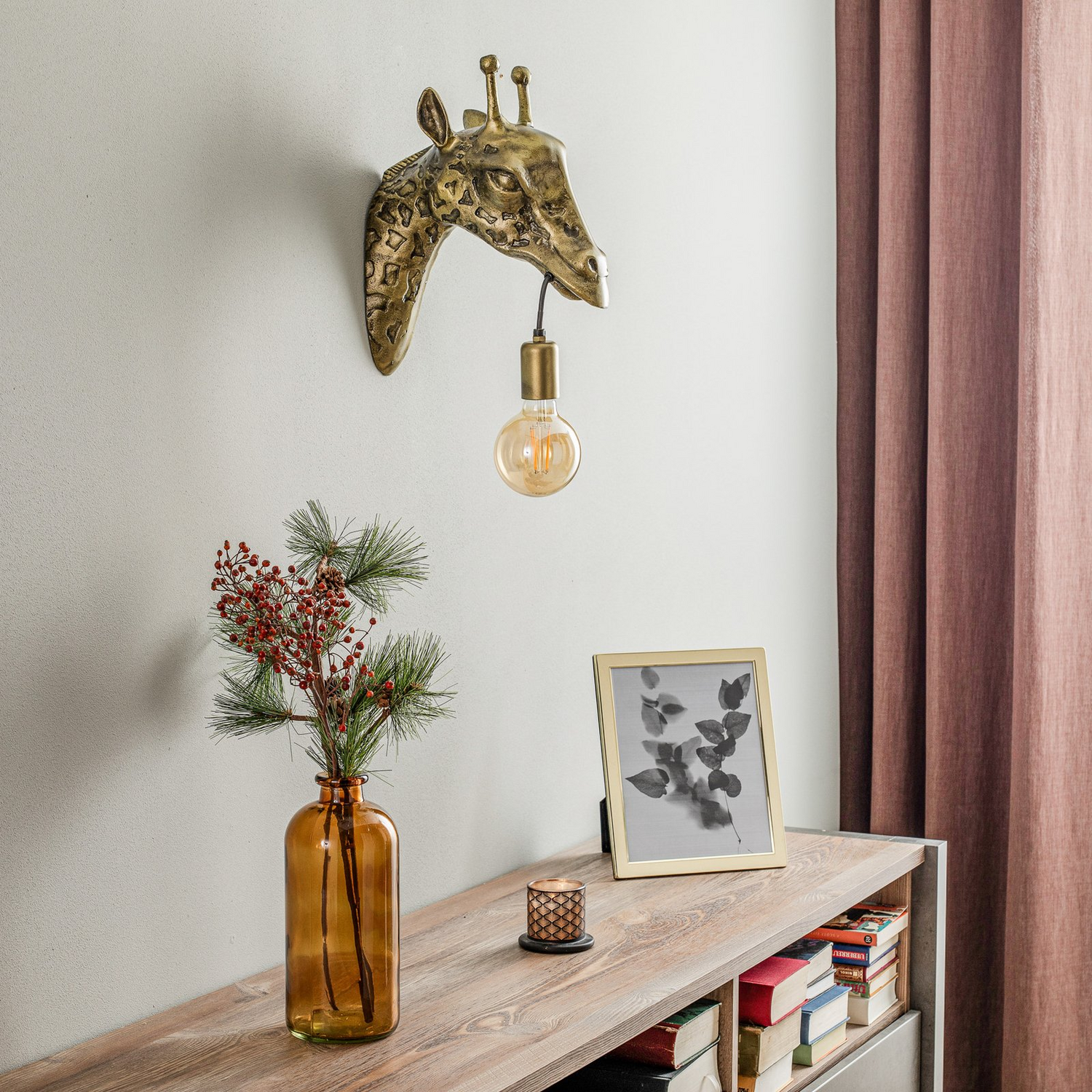 B-Ware Lindby Wandleuchte Nirvathia Giraffe Messingfarbe Metall Wandlampe Lampe Leuc875 - 4251911779240