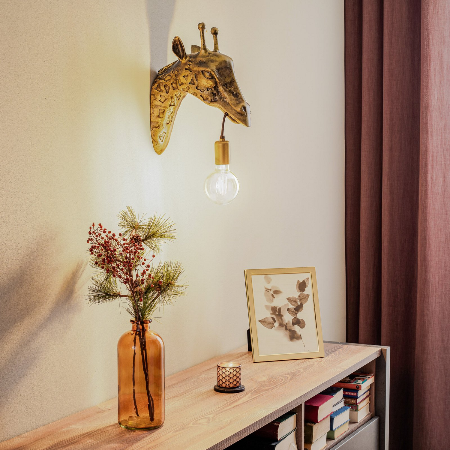 B-Ware Lindby Wandleuchte Nirvathia Giraffe Messingfarbe Metall Wandlampe Lampe Leuc875 - 4251911779240