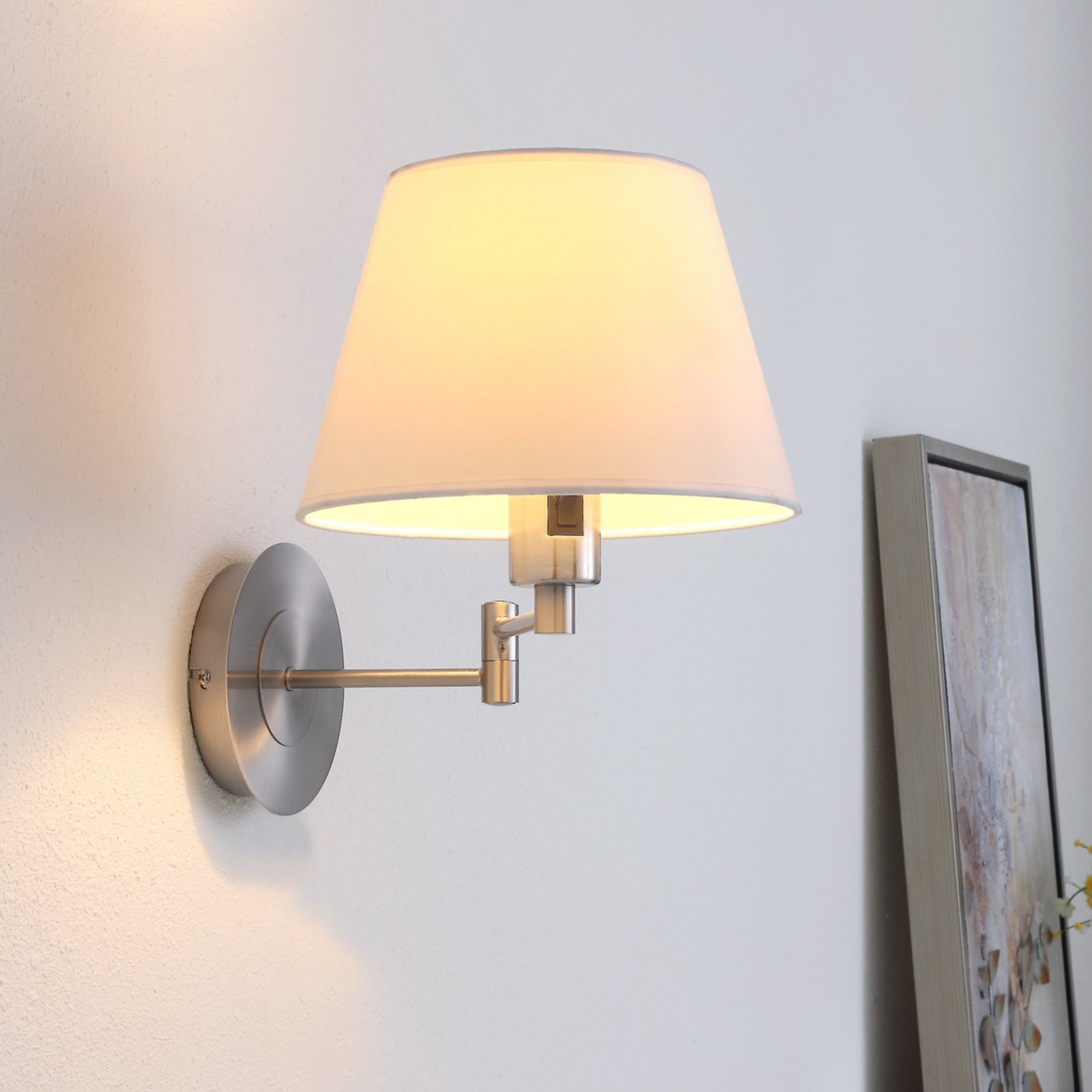 B-Ware Lindby Wandleuchte Pola Wandlampe Leuchte Lampe Ausziehbarer Schirm Nickel Ma867 - 4251096514193