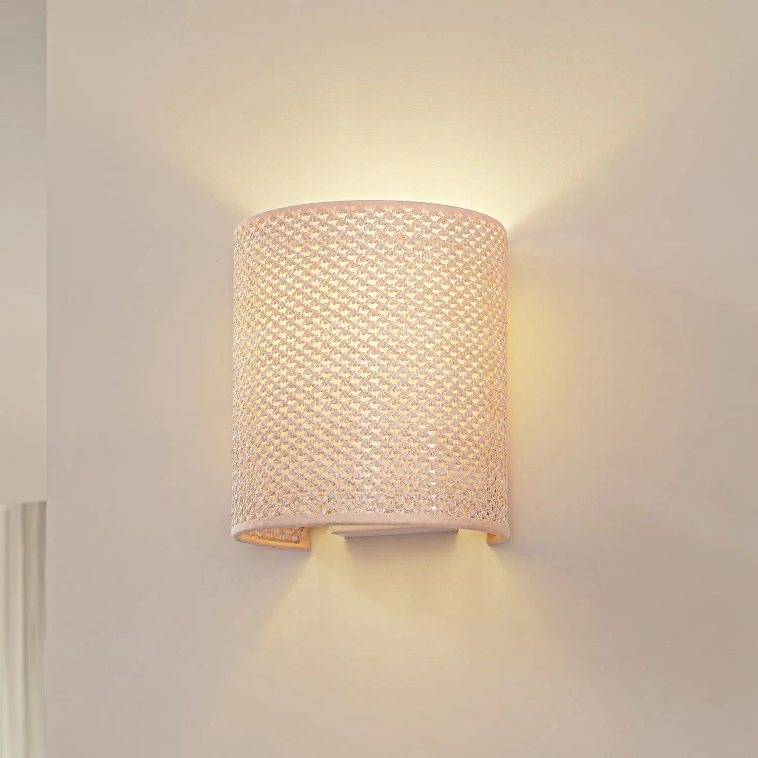 B-Ware Lindby Wandleuchte Wandlampe Soula Kunststoff Beige Dimmbar E27 Led Höhe 20 Cm - 4255830903922