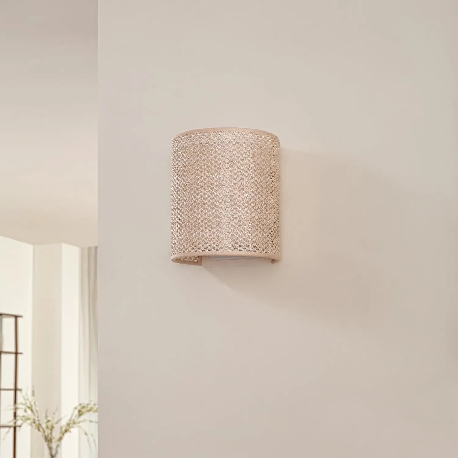 B-Ware Lindby Wandleuchte Wandlampe Soula Kunststoff Beige Dimmbar E27 Led Höhe 20 Cm - 4255830903922