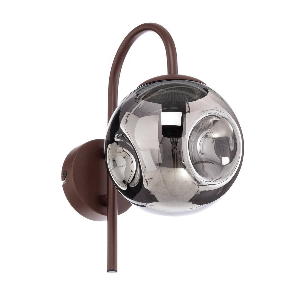 Lindby Wandleuchte Valentina LED Lampe dimmbar rauchgrau rund 15x28,6cm - 4251911774764