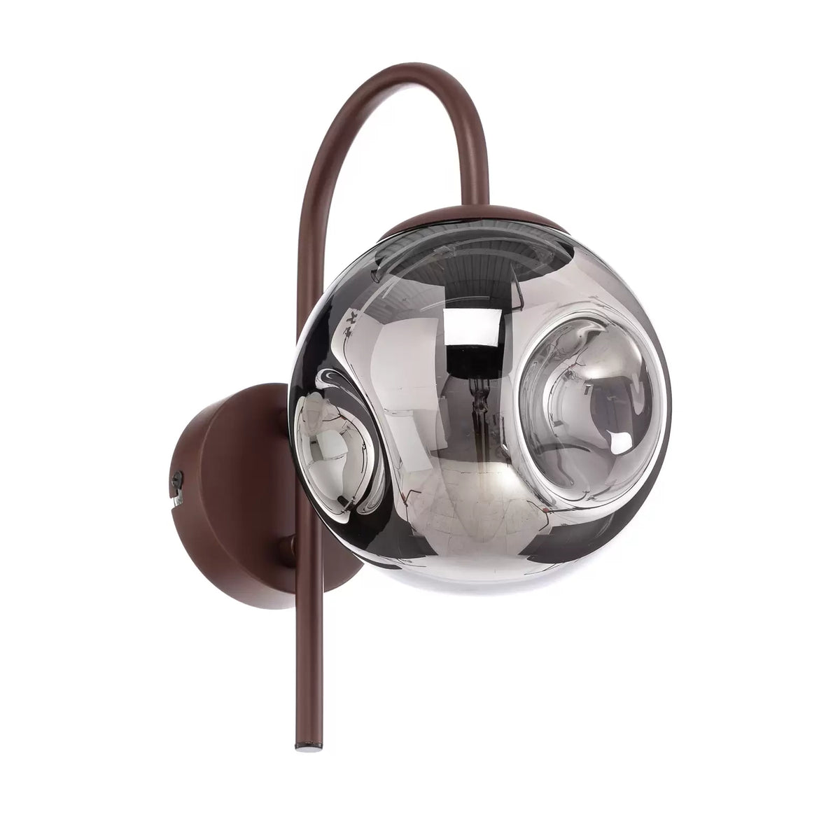 Lindby Wandleuchte Valentina LED Lampe dimmbar rauchgrau rund 15x28,6cm - 4251911774764