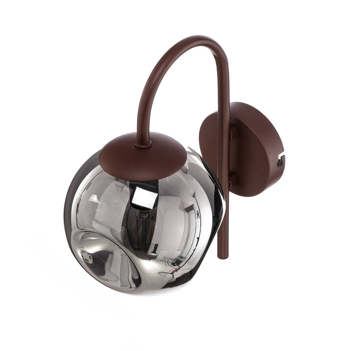 Lindby Wandleuchte Valentina LED Lampe dimmbar rauchgrau rund 15x28,6cm - 4251911774764