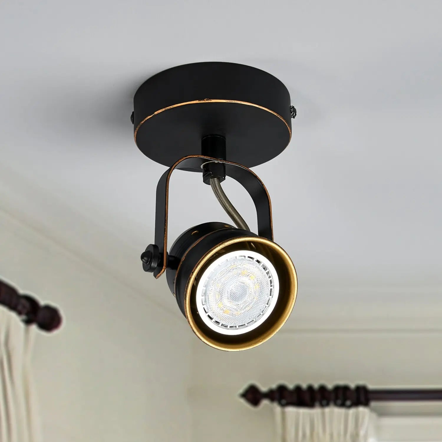 B-Ware Lindby Wandstrahler Spot Leonor Schwarz Metall Wandlampe 9,5 Cm Gu10 Led 2 Stück - 4251096536119