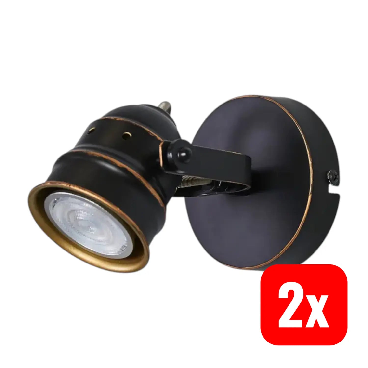B-Ware Lindby Wandstrahler Spot Leonor Schwarz Metall Wandlampe 9,5 Cm Gu10 Led 2 Stück - 4251096536119