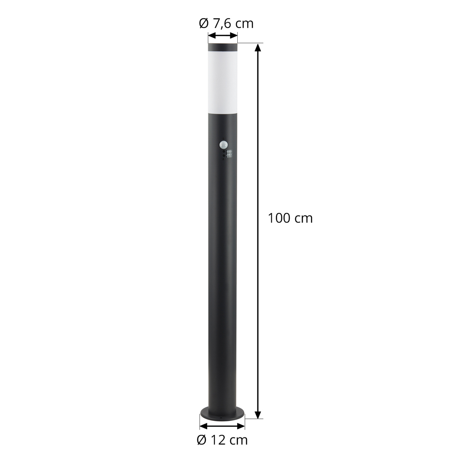 Lindby Wegelampe Außenleuchte Statius Anthrazit Weiß Sensor 100cm E27 Lampe Spot B-Ware - 4251911764659