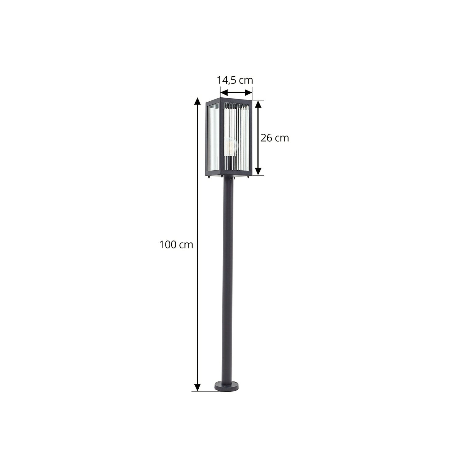 B-Ware Wegeleuchte Außenlampe Lindby Bolgar Schwarz Eisen Glas Garten Terrasse - 4251911798319