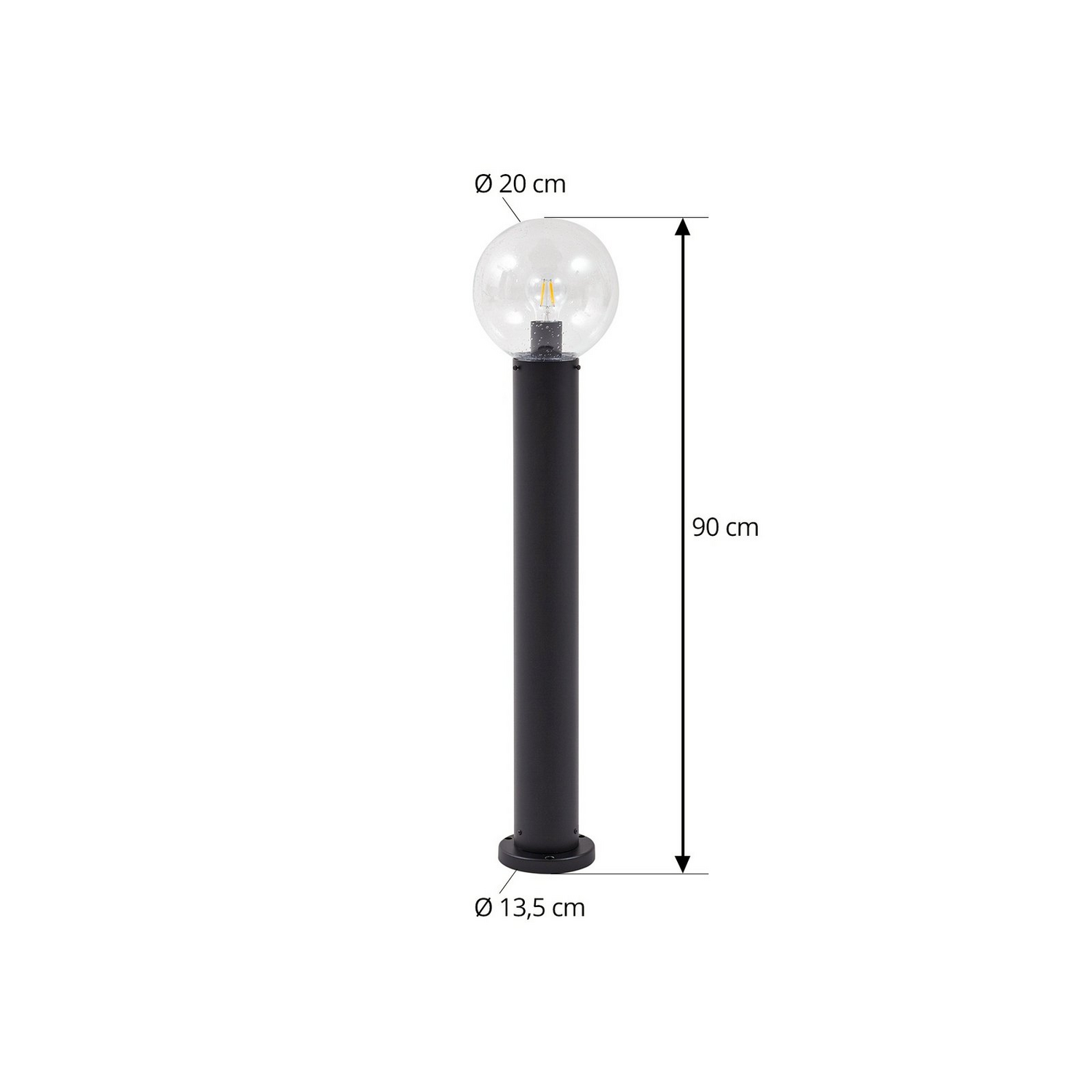 B-Ware Lindby Wegeleuchte Wegelampe Außenleuchte Dangan Klar Glas Metall Höhe 90 Cm238 - 4251911798920