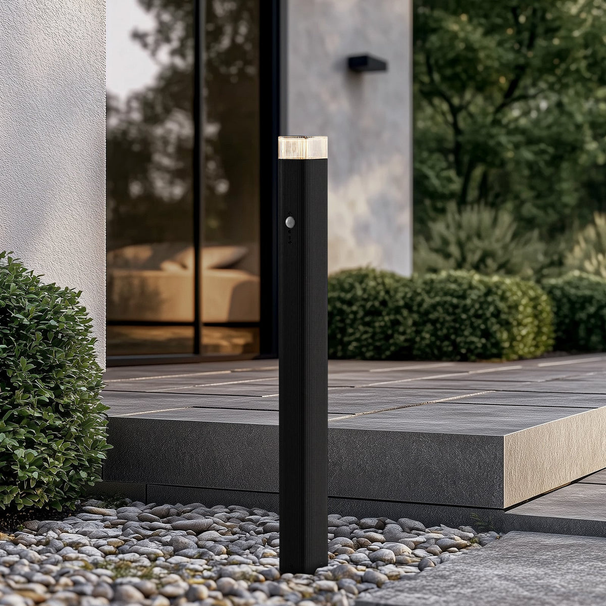 Lindby Wegeleuchte Wegelampe Halvar Sensor schwarz Bewegungsmelder 80cm GU10 LED - 4255830904226