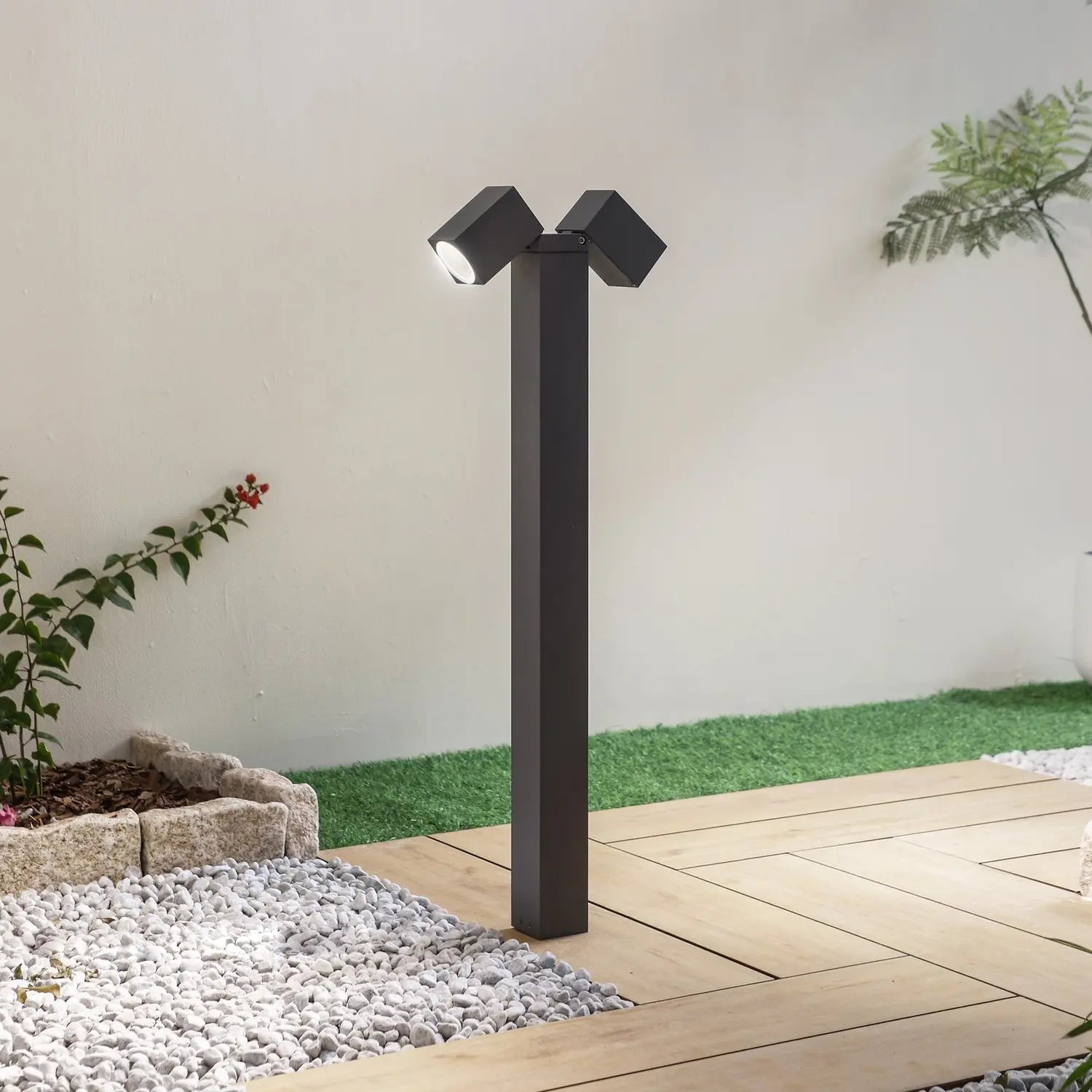 B-Ware Lindby Wegeleuchte Außenlampe Othil Anthrazit 2flg 80cm Metall - 4251911777512