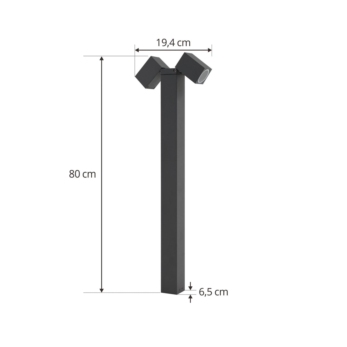 Lindby Wegeleuchte Außenlampe Othil anthrazit 2flg 80cm Metall756 - 4251911777512