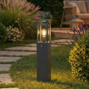 B-Ware Lindby Wegeleuchte Gartenleuchte Peldar Sensor Anthrazit Transparent Außenlampe