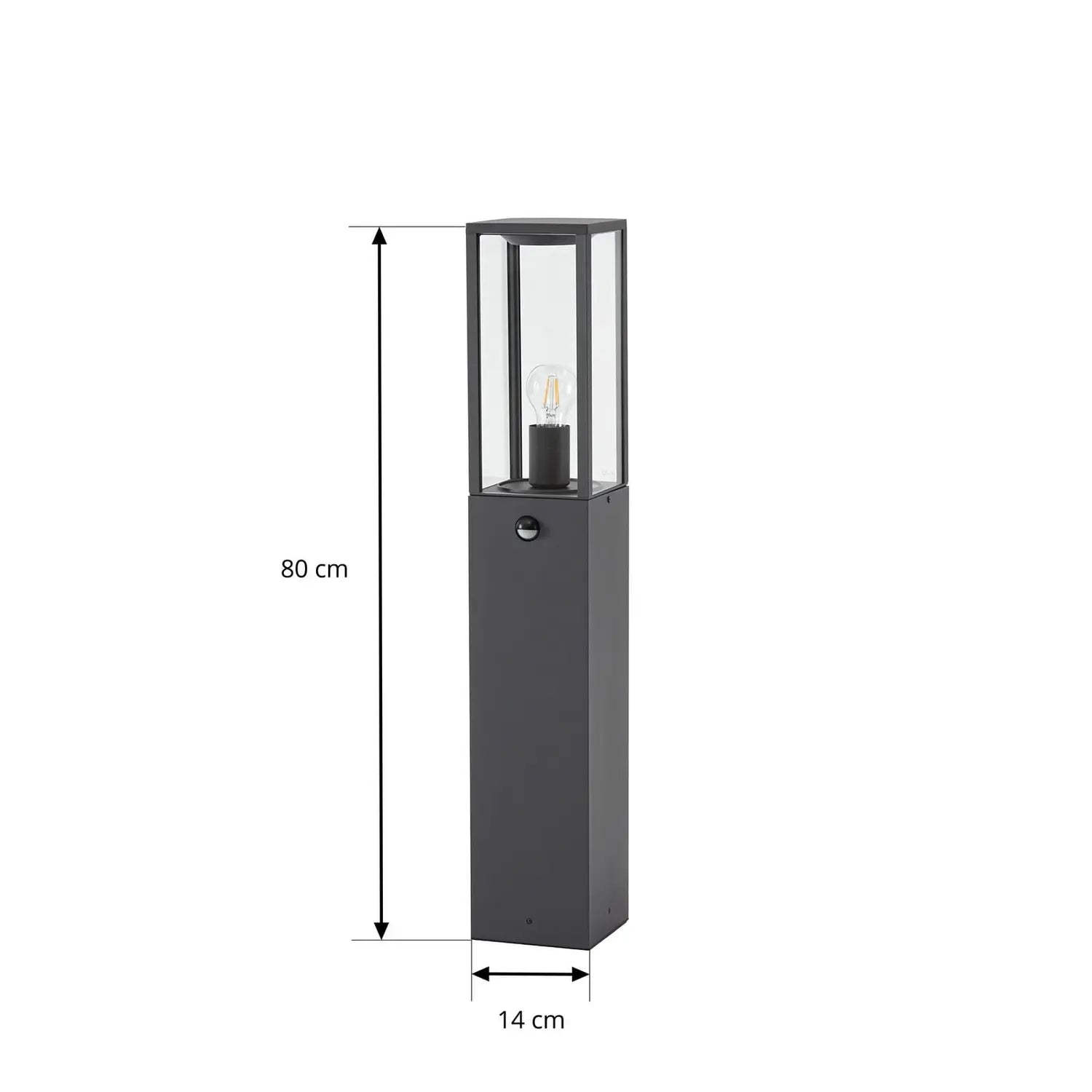 B-Ware Lindby Wegeleuchte Gartenleuchte Peldar Sensor Anthrazit Transparent Außenlampe - 4255830907234