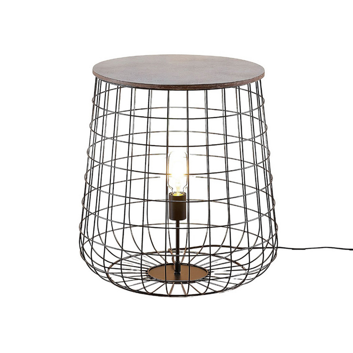 Lindby Winnie Korb Bodenleuchte Bodelampe Stehleuchte Stehlampe Lampe Holzplatte B-Ware
