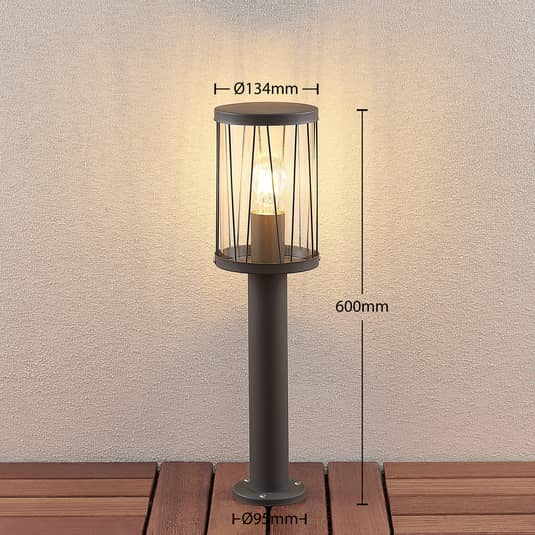 B-Ware Lindby Yonan Sockelleuchte Außenleuchte Außenlampe Leuchte Lampe Rund Dunkelgrau - 4251096575934