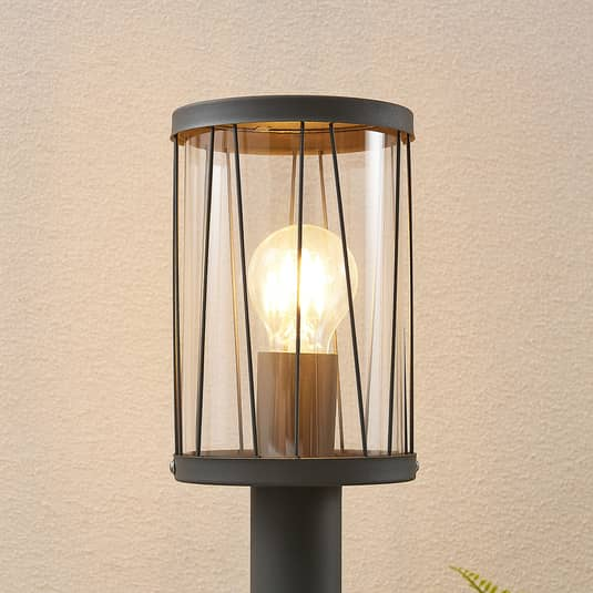 B-Ware Lindby Yonan Sockelleuchte Außenleuchte Außenlampe Leuchte Lampe Rund Dunkelgrau - 4251096575934