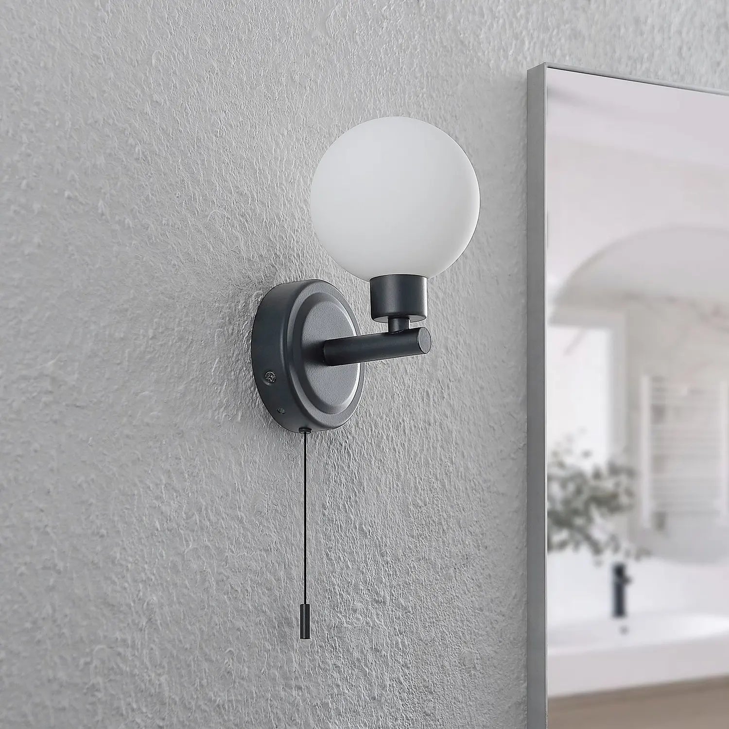 B-Ware Lindby Wandleuchte Wandlampe Zaniba Schwarz Stahl Glas Ip44 Schalter G9 2 Stück - 4251911732177