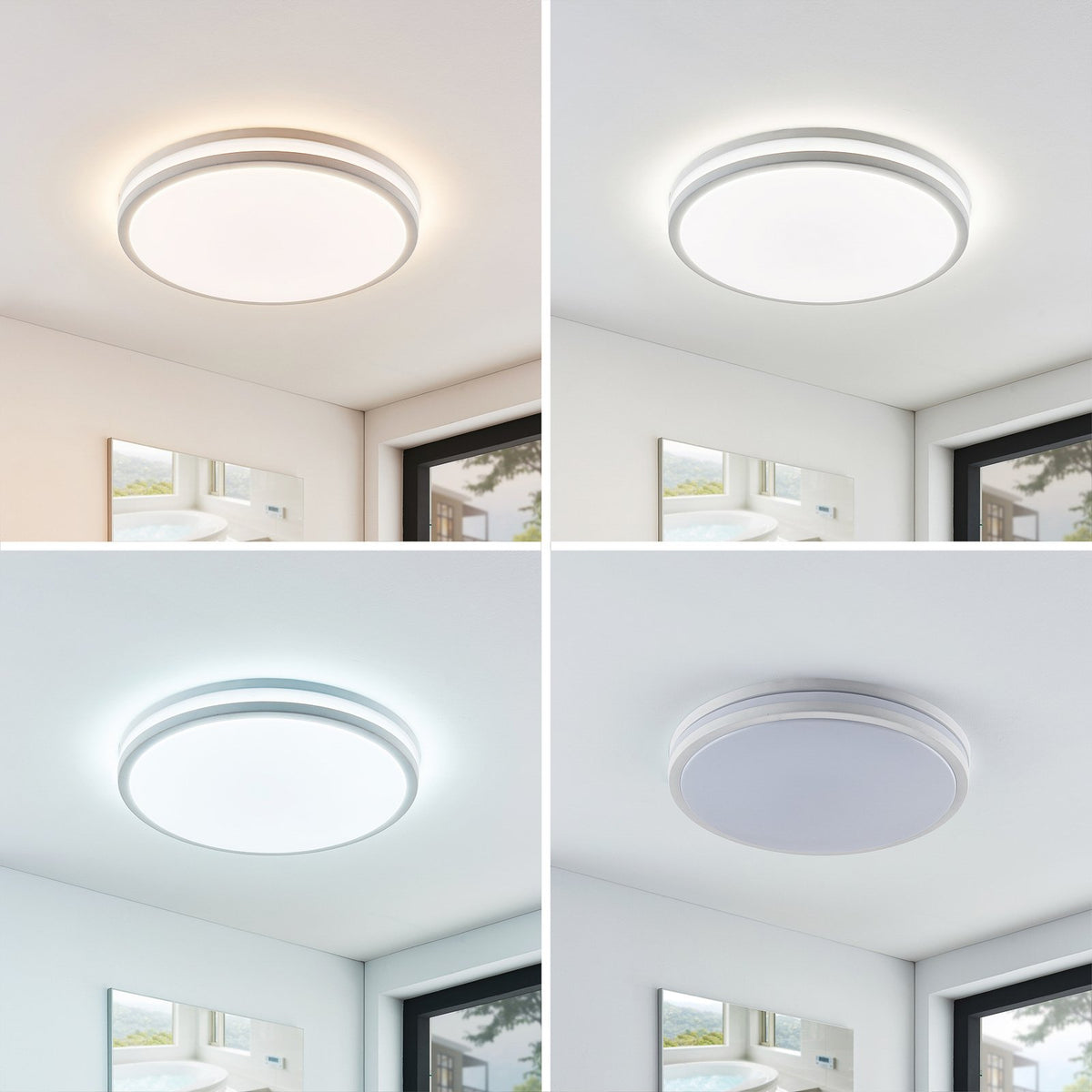Deckenlampe Deckenleuchte LED Lampe Arnim weiß Kunststoff Fernbedienung IP44 Lin - 4251096557329