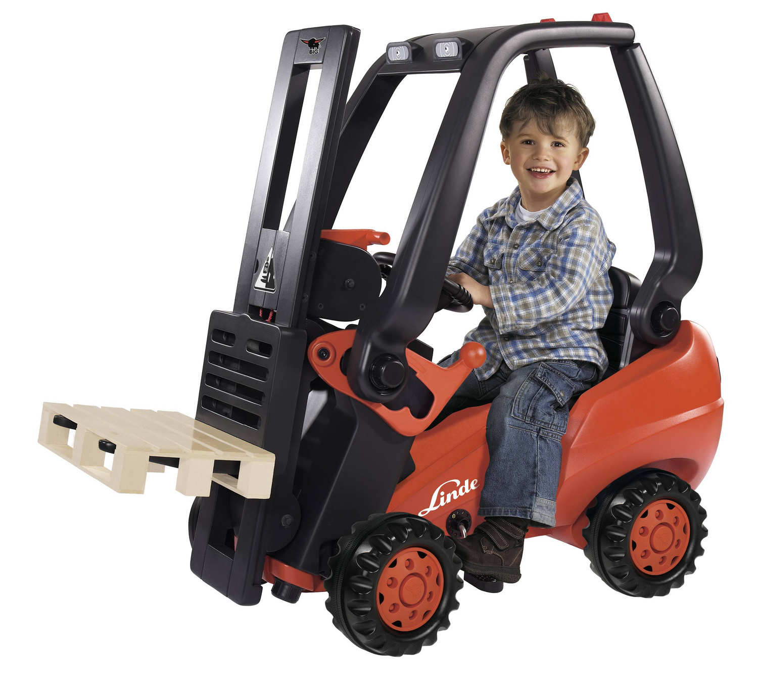 B-Ware Big Linde Forklift Gabelstapler Pedale Zum Treten Palette Kindergabelstapler Rot - 4004943565806