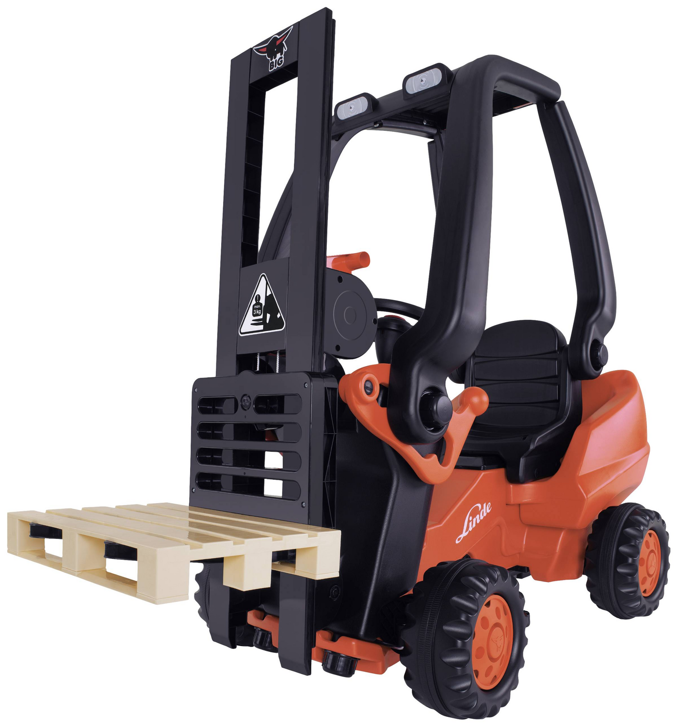 B-Ware Big Linde Forklift Gabelstapler Pedale Zum Treten Palette Kindergabelstapler Rot - 4004943565806