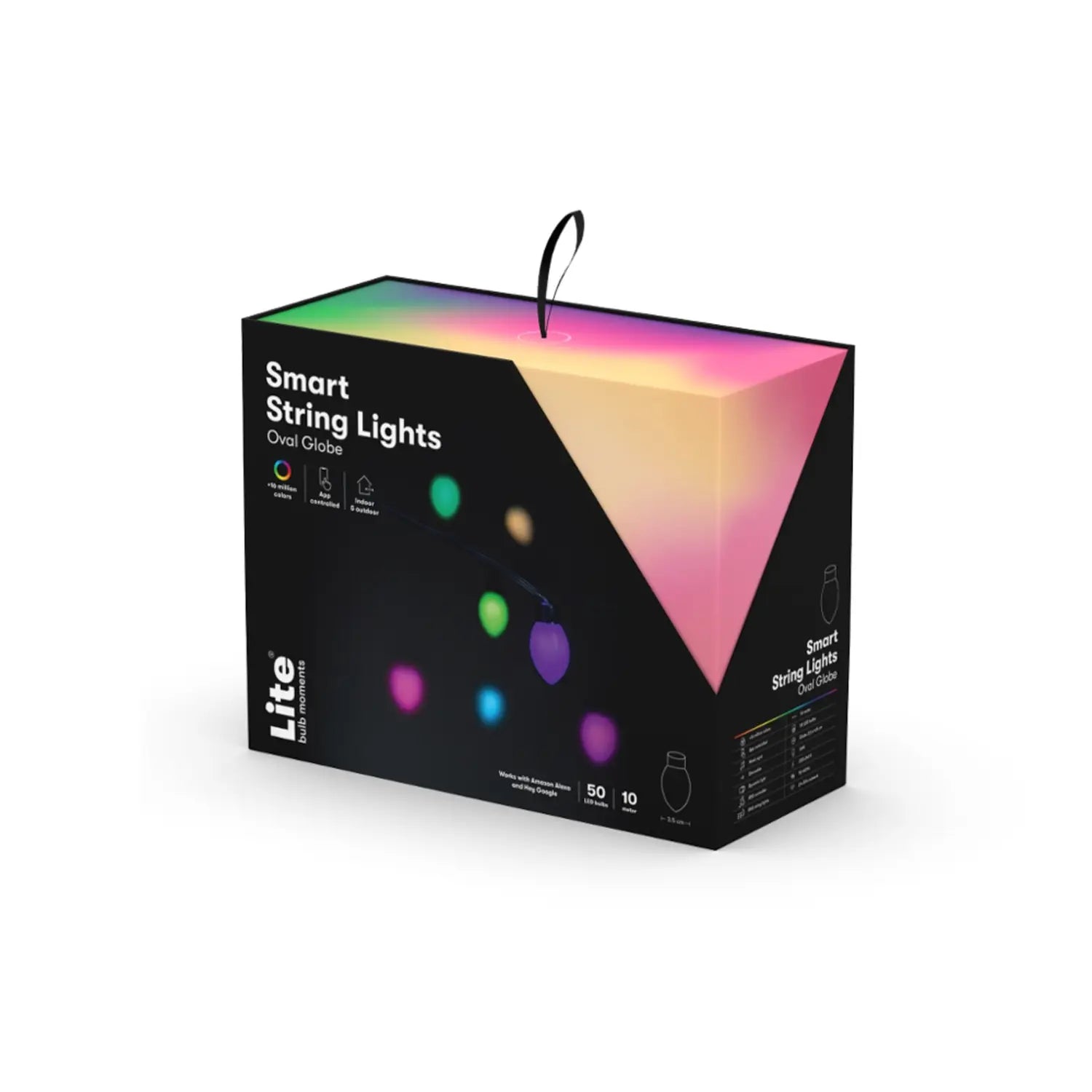 B-Ware :Lite Bulb Moments Lichterkette Lichtergirlande Schwarz Kunststoff 50x Oval 10m - 5714948300317