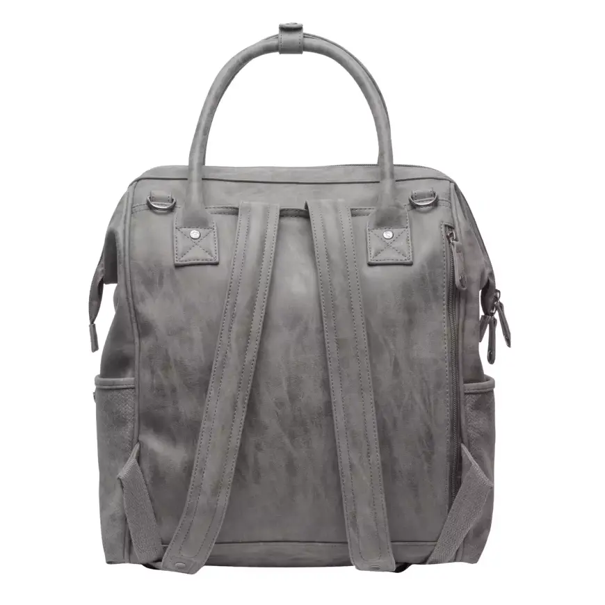 B-Ware Little Company Wickelrucksack Riga Knit Babyrucksack Wickeltasche Rucksack Grau - 8719632340393