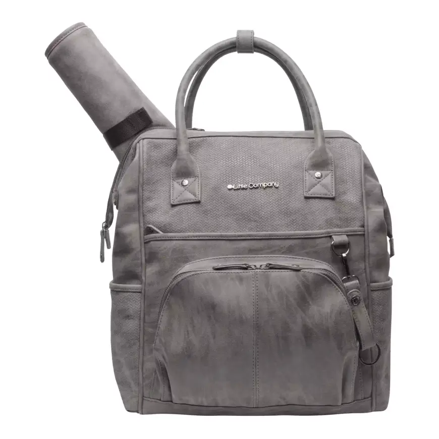 B-Ware Little Company Wickelrucksack Riga Knit Babyrucksack Wickeltasche Rucksack Grau - 8719632340393