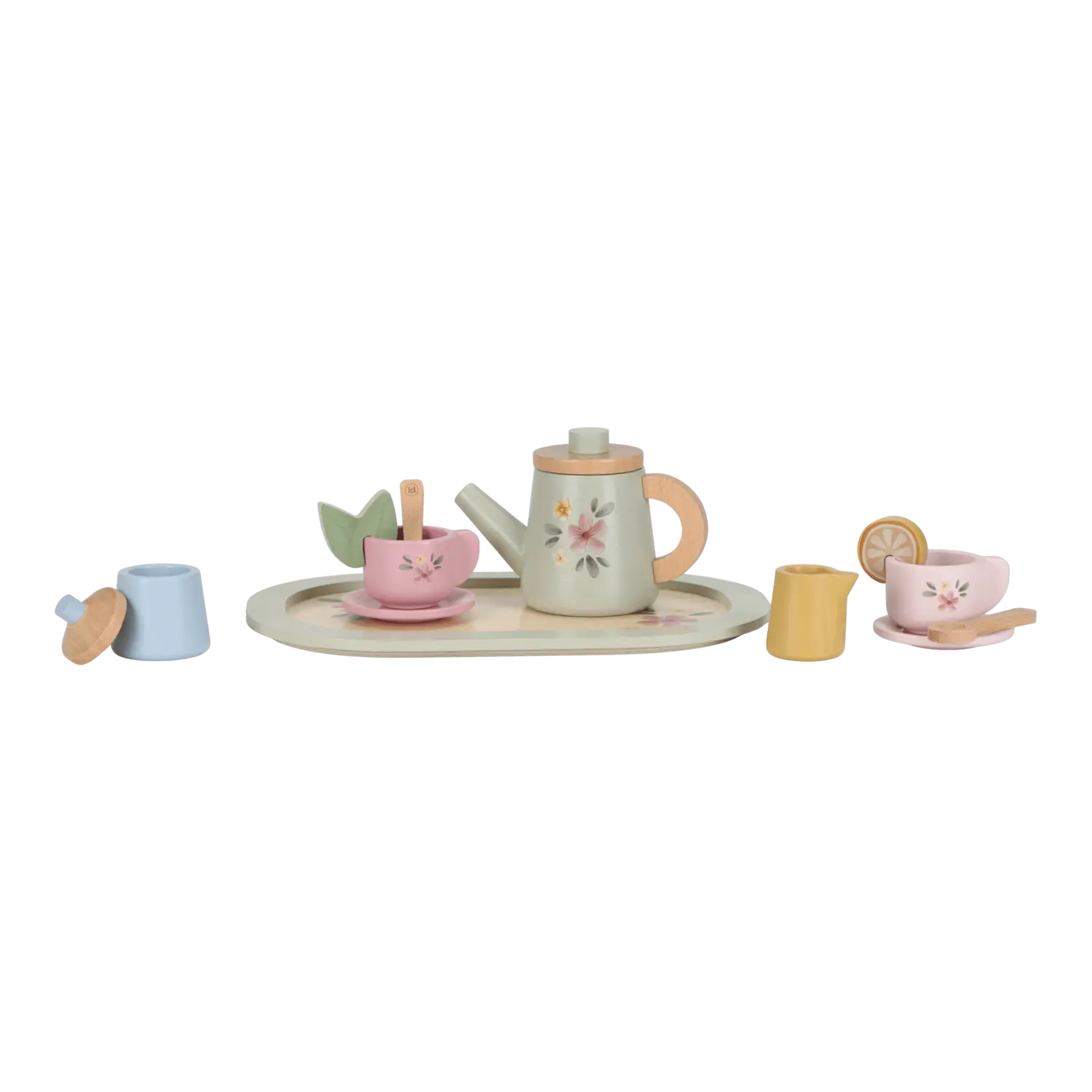 B-Ware Little Dutch Tee Set Teeservice Holz Serviertablett Teekanne Tassen Kinder Spiel - 8713291225077