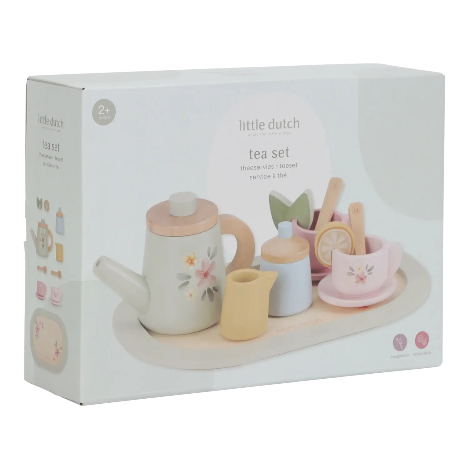 B-Ware Little Dutch Tee Set Teeservice Holz Serviertablett Teekanne Tassen Kinder Spiel - 8713291225077