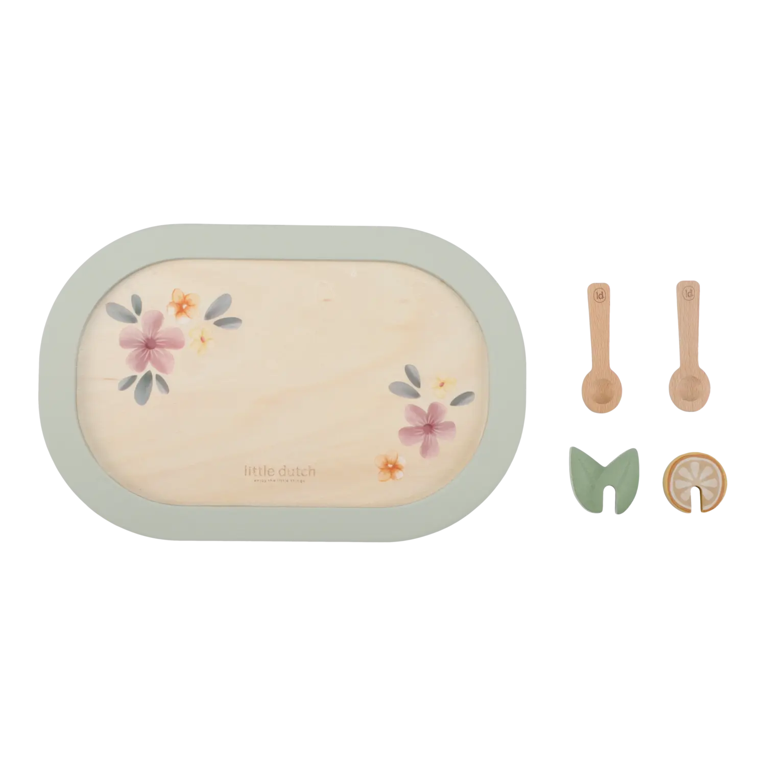 B-Ware Little Dutch Tee Set Teeservice Holz Serviertablett Teekanne Tassen Kinder Spiel - 8713291225077