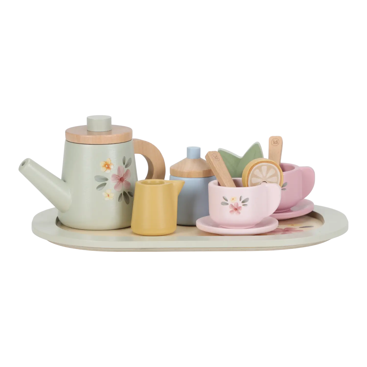 B-Ware Little Dutch Tee Set Teeservice Holz Serviertablett Teekanne Tassen Kinder Spiel - 8713291225077