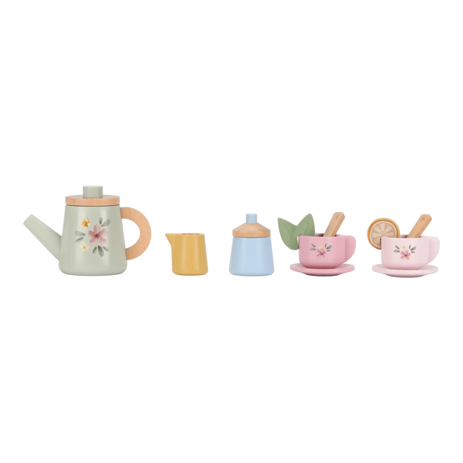 B-Ware Little Dutch Tee Set Teeservice Holz Serviertablett Teekanne Tassen Kinder Spiel - 8713291225077