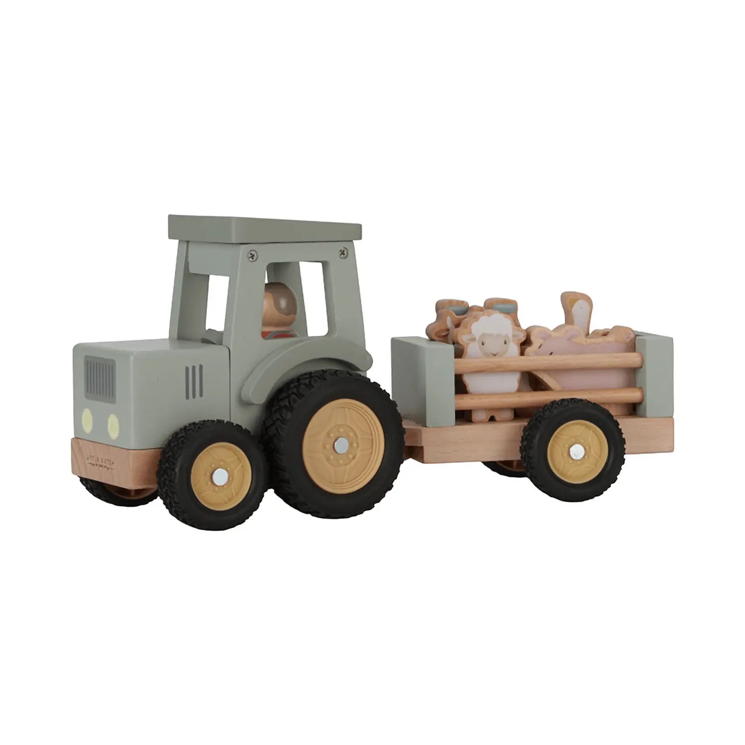 B-Ware Little Dutch Traktor Fahrzeug Anhänger Spielzeug Bauernhof Holz Tiere Flaschen - 8713291771499